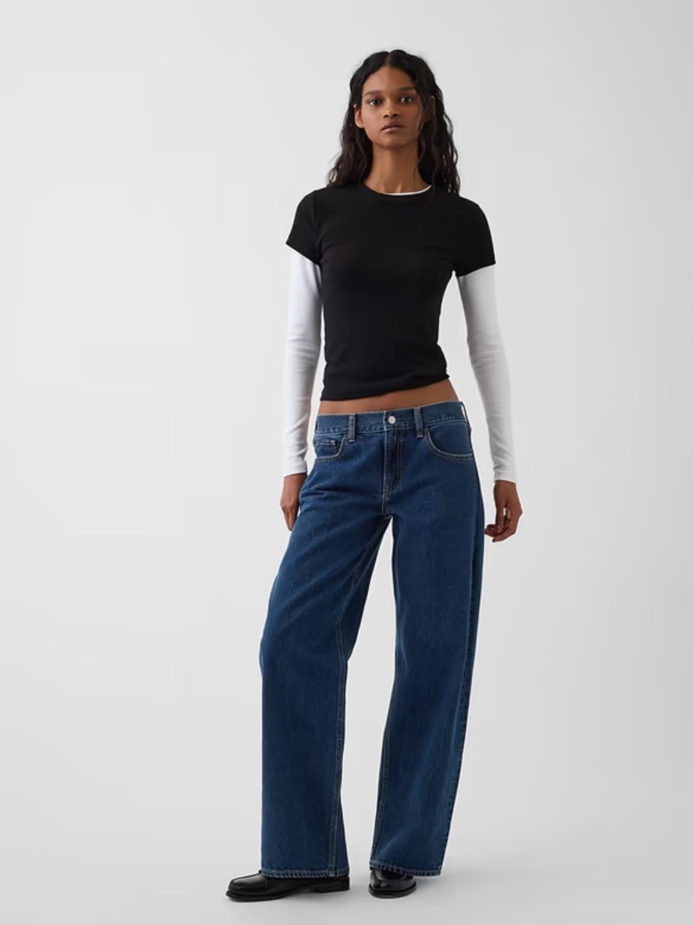 NWT GAP X HAILEY BIEBER The Hailey Low Rise Loose Jean - Medium Indigo
